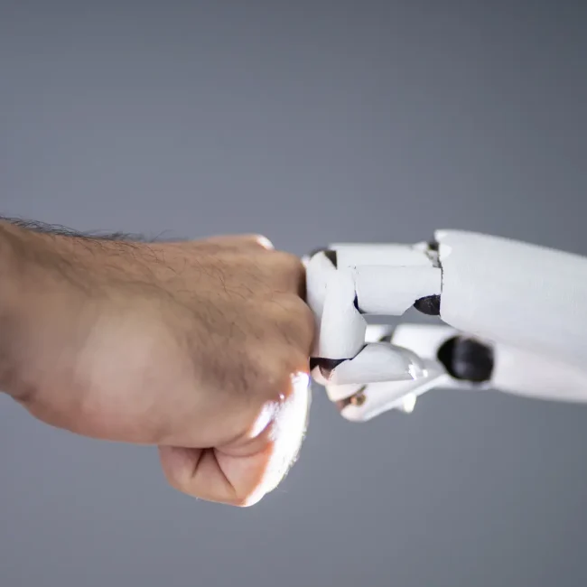 Mano uomo robot lavoro