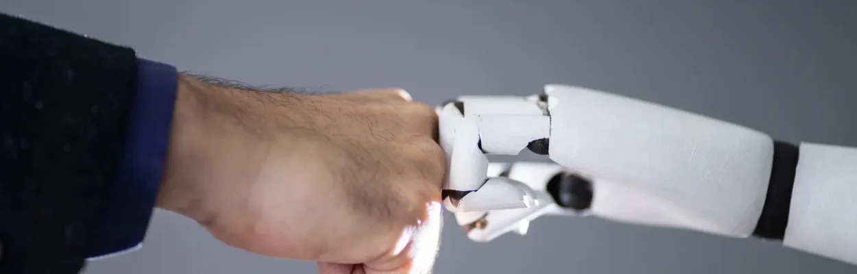 Mano uomo robot lavoro
